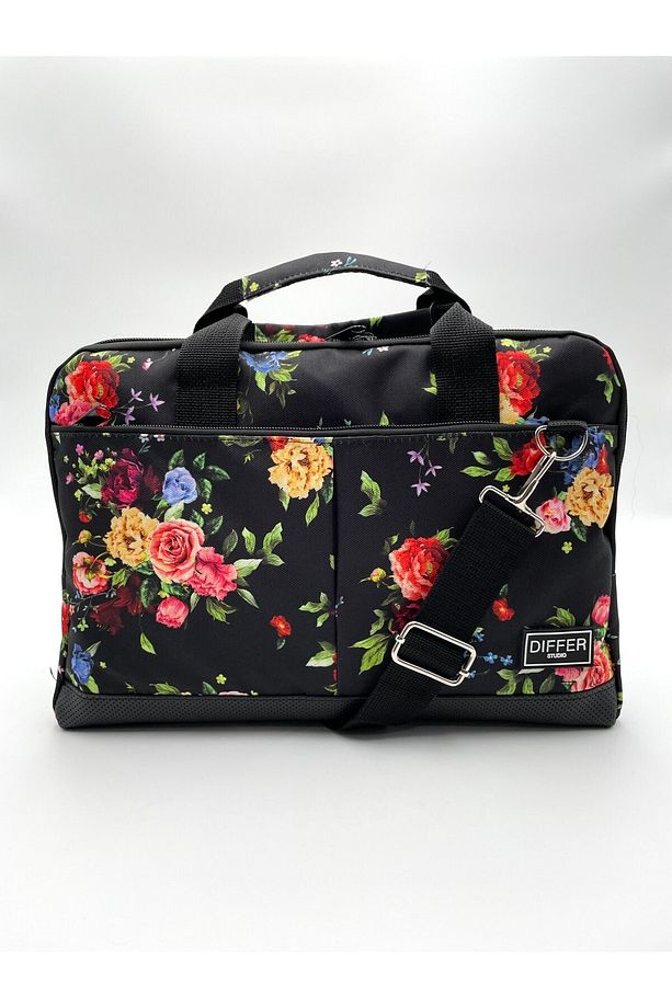 13.3'' & 14'' Inç Çiçek Desenli Siyah Laptop/macbook/notebook/bilgisayar/evrak Çantası - 2