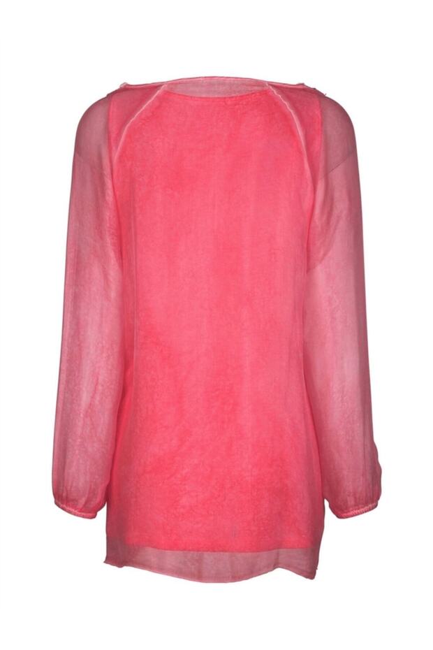 Kadın Narçiçeği 2 Parça İşlemeli Dantelli İpek Bluz - 2