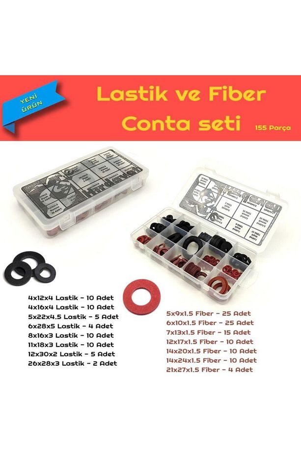 Kauçuk Ve Fiber Conta Seti, 155 Parça - 1