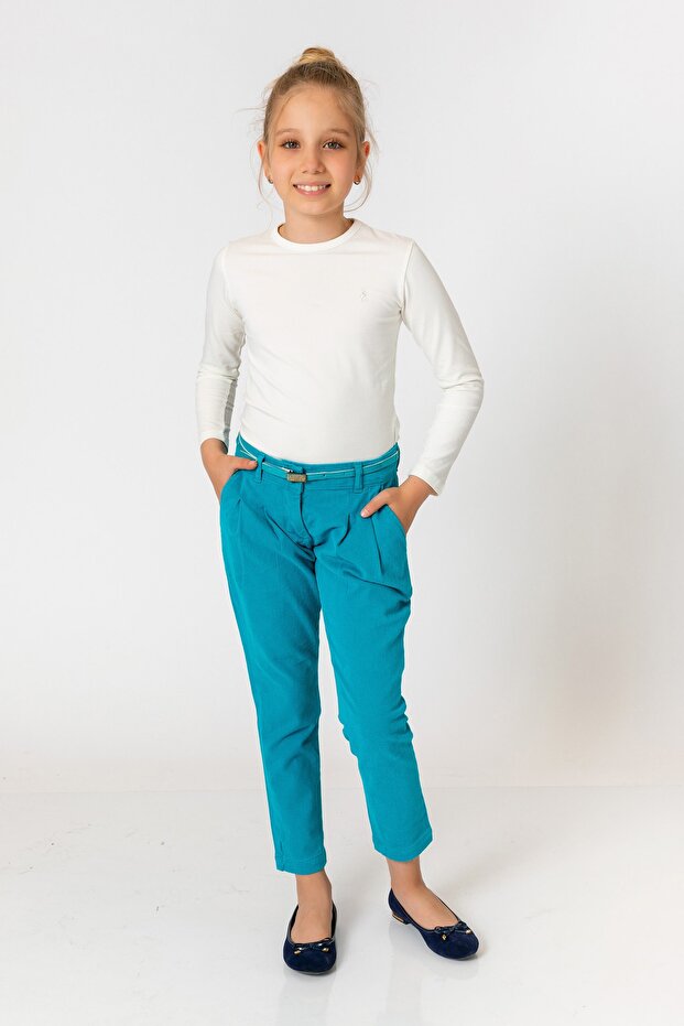 Devojčice, mint pantalone - 1