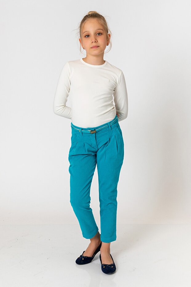 Devojčice, mint pantalone - 4