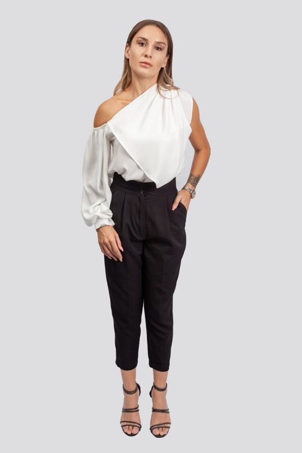 Moda Tek Kollu Ipek Gömlek - 2
