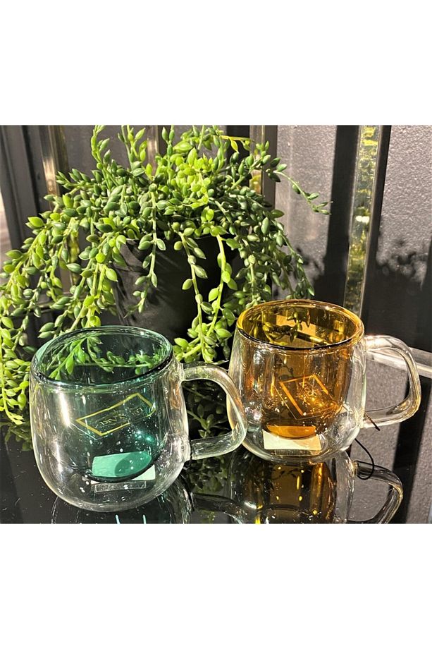 Lyhl 005 Classica 100 Ml Çift Çidarlı Borasilikat Espresso 2 Li Renkli Bardak Seti - 2