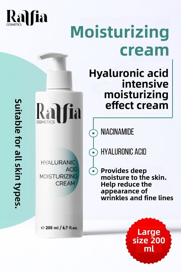 Hyaluronic Acid Cream 200ml Intensive Moisturizing and Nourishing Skin Care