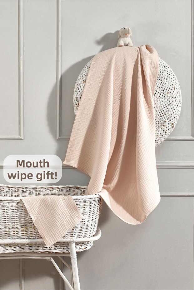 100% Organic 4-Layer Muslin Baby Blanket, Gift Included, OEKO-TEX Certified.