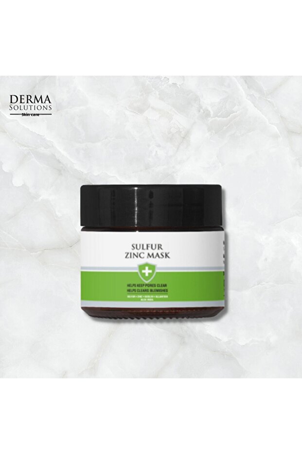 قناع الزنك الكبريتي من Derma Solutions - قناع داعم لعلاج حب الشباب وحب الشباب والوردية والعيوب