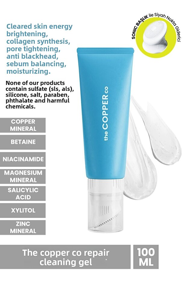 Repair Face Cleasing Brightening and Firming Cleansing Gel Containing Copper Minerals 100 ml