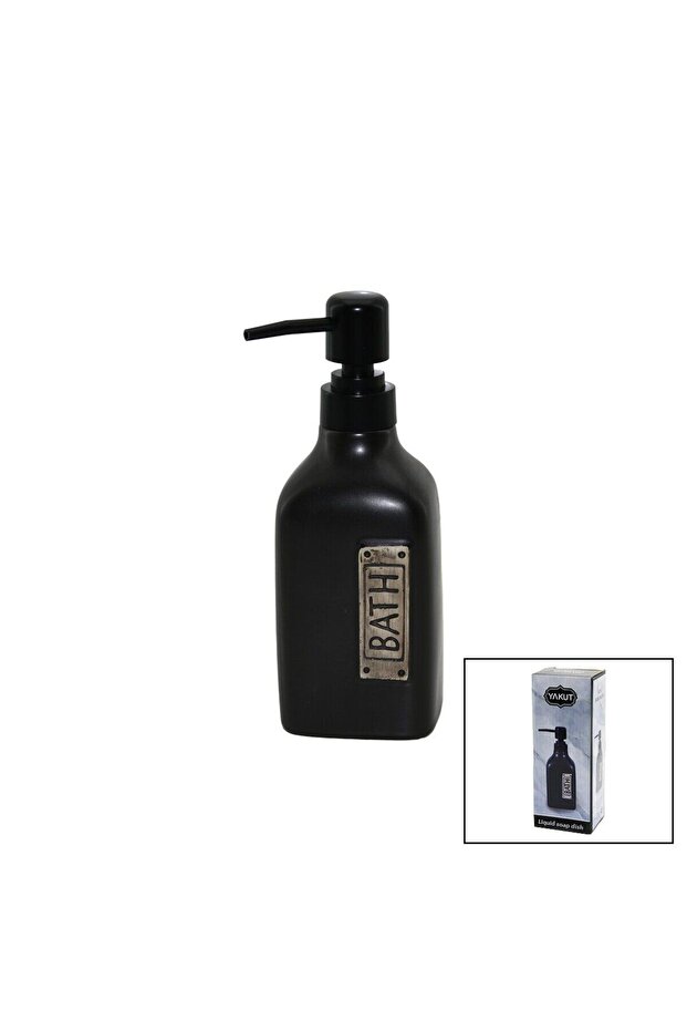 Rectangular Black - Plain Ceramic Liquid Soap Dispenser- - 1