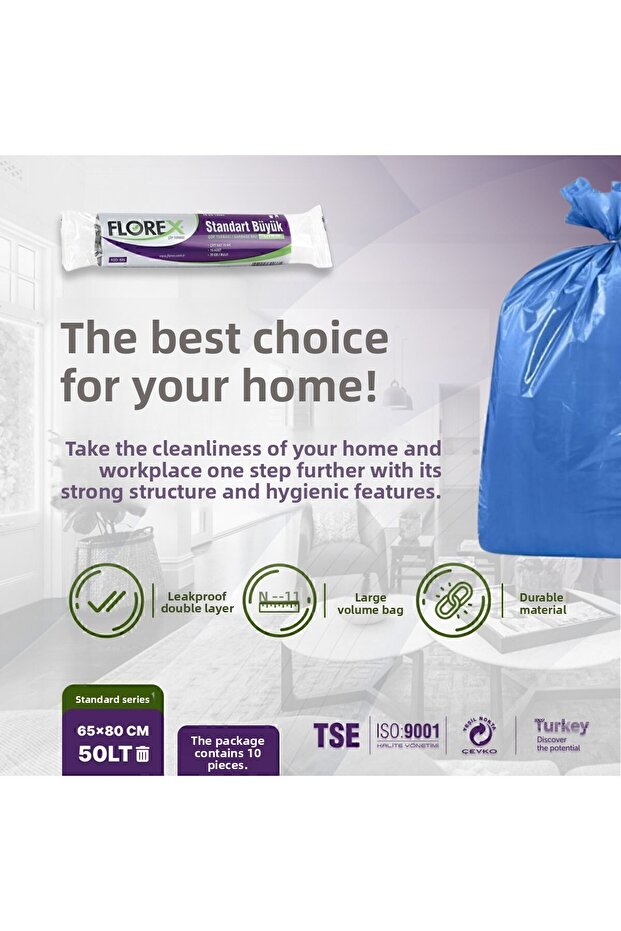 Standard Large Size Blue Garbage Bag X 5 Rolls - 2