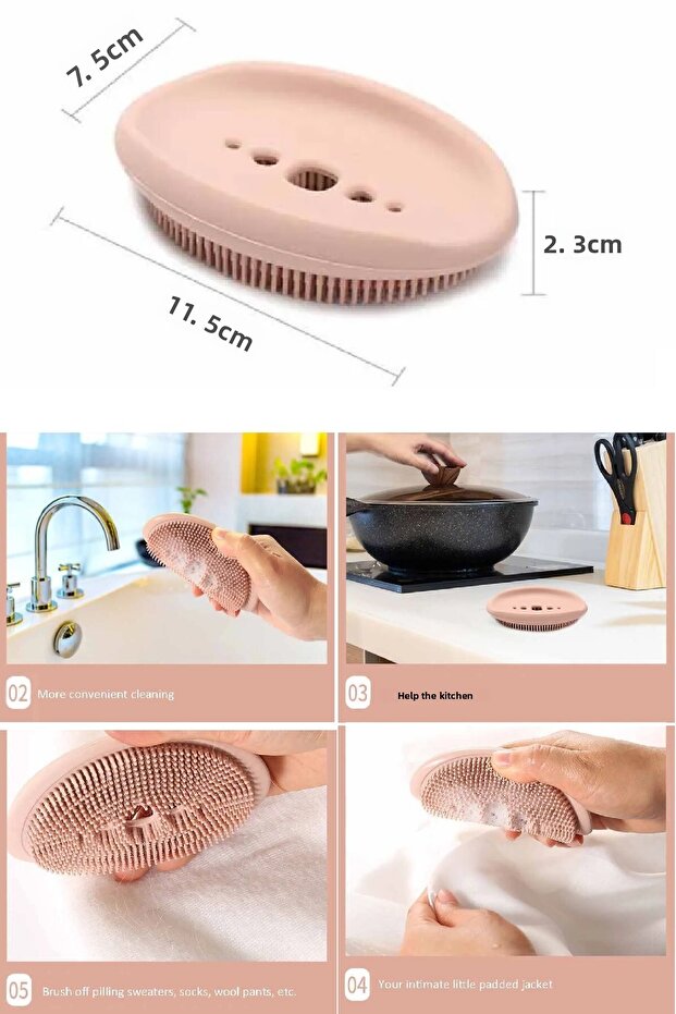 Multi-Purpose Silicone Brush Soap Dish - 2