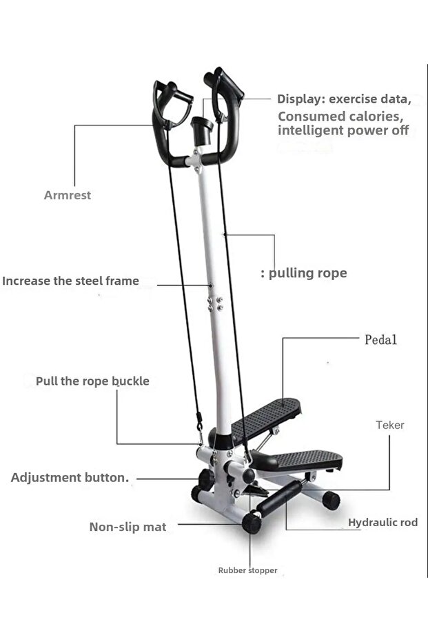 Stepper Exerciser - Vertical Elliptical Model with Step Band and Weather Resistance Band - 5