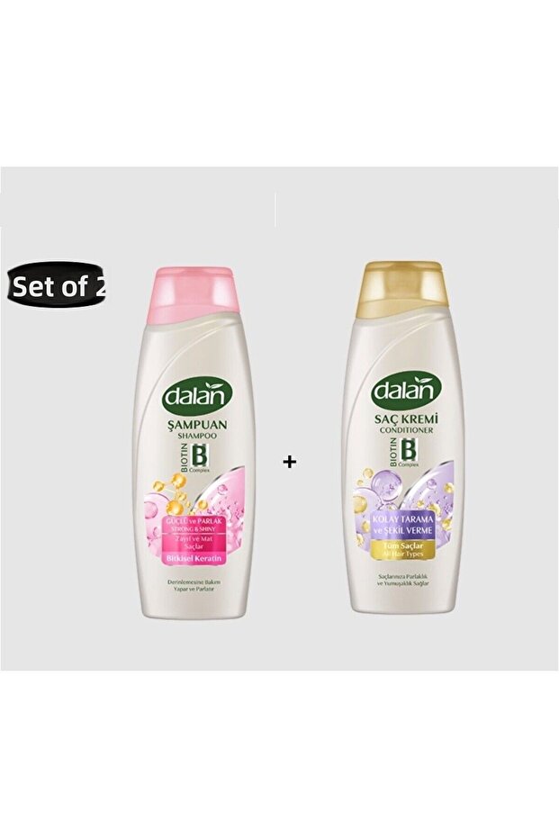 شامبو قوي ومشرق 450 مل + بلسم سهل التمشيط من دالان، مجموعة من قطعتين - 1