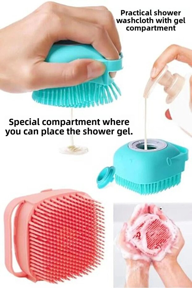 Shampoo Shower Gel - Hazelnut Bath Loofah, Silicone Brush, Scrub, Exfoliating Loofah and Scrub