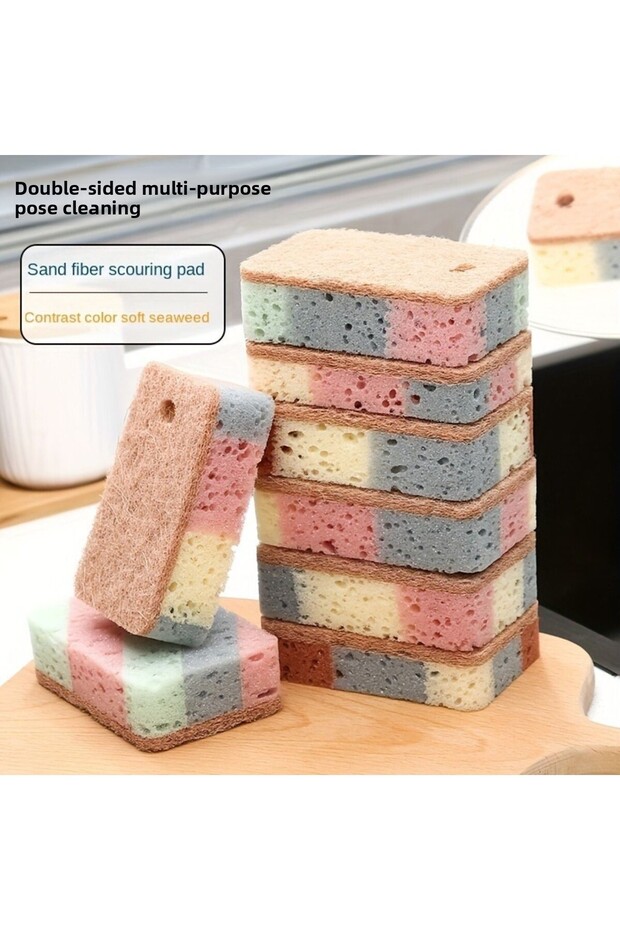 5pcs Kitchen Stain Removal Nano Sponge Magic Wipe Hundred Clean Cotton Dishwashing Sponge Wipes Bath