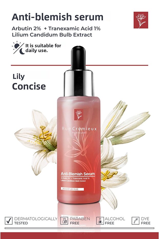 Anti-Spot Arbutin Lily Extract Skin Care Serum 30 ml (Arbutin 2% Tranexamic Acid 1% - Tk