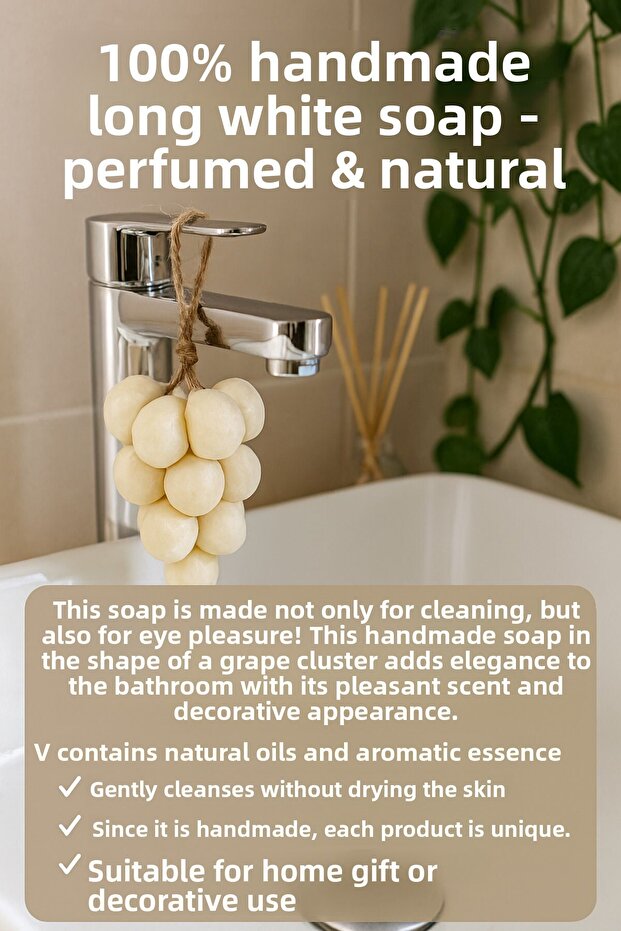 Handmade Grape Shaped Soap – White, Perfumed, Natural Gift Soap