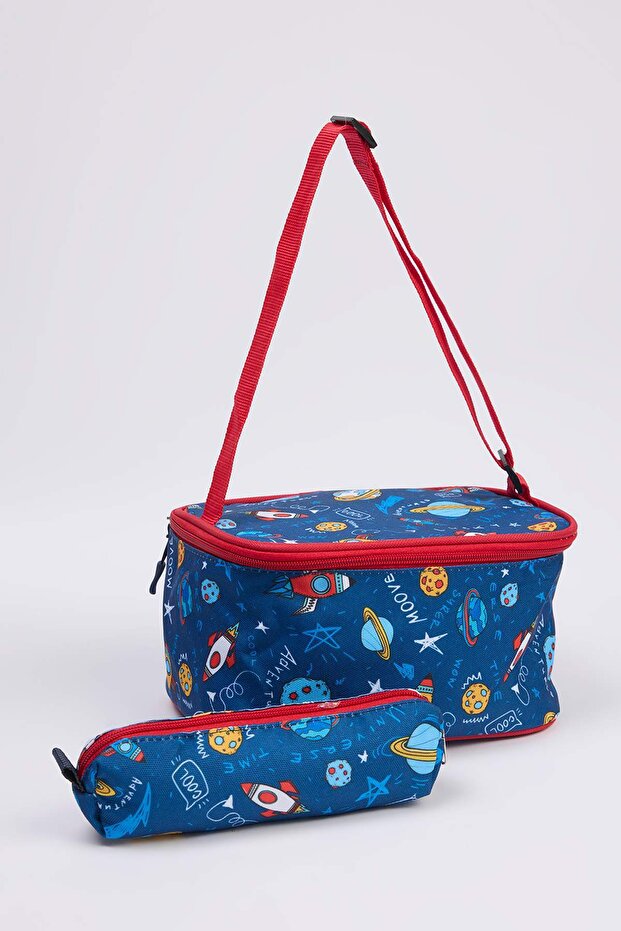 Lacivert 3'lü Erkek Çocuk Kids Yalıtımlı Beslenme Çantası Kalemlik Okul Sırt Çantası TAKAW26OI00002 - 6