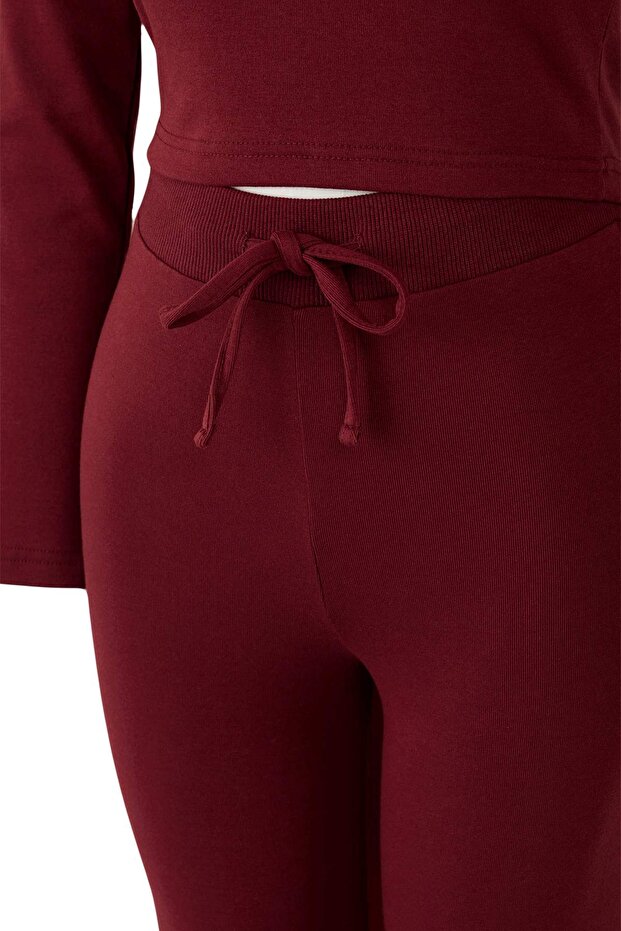 Wardrobe Essentials – Bordo Slim/Vücuda Oturan Örme Alt-Üst Takım | TWOAW26AU00008 - 6