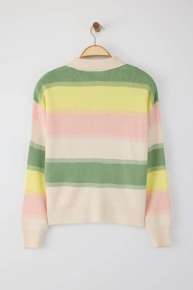 Mintfarbener Blockstrickpullover TWOAW22KZ0193 - 7