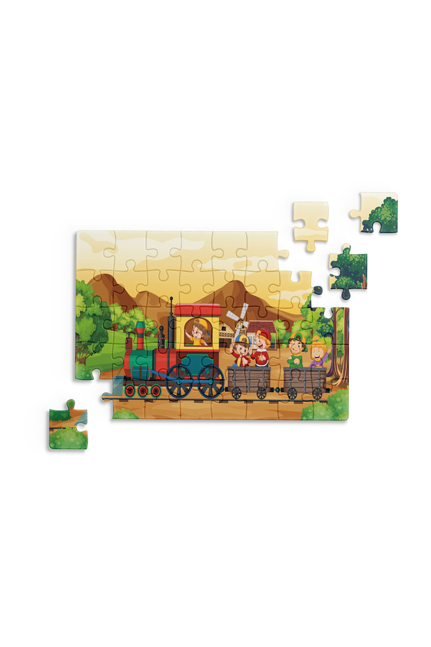Trenle Yolculuk Mini Puzzle 40 Parça 3-7 Yaş Çocuk Puzzle Yapboz - 8