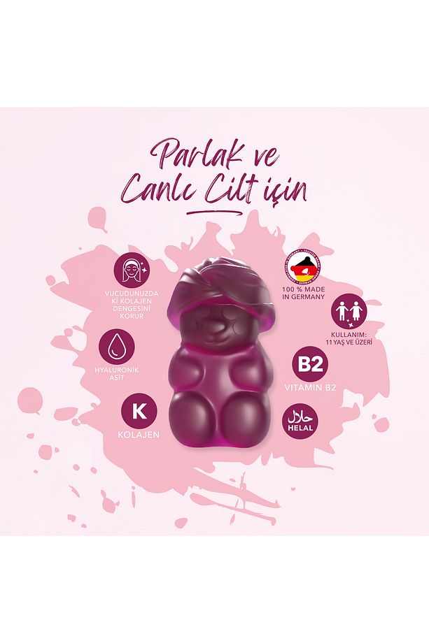 Çiğnenebilir Kolajen, Tip 1, Tip 3, Hyaluronik Asit, Vitamin B2, 60 adet, 30 günlük - 3
