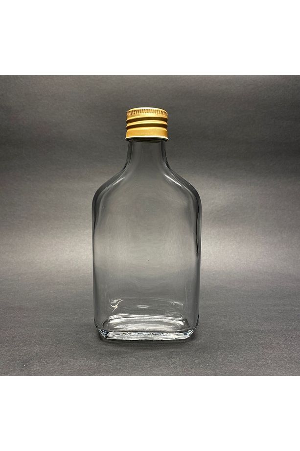 2 Adet Şeffaf Cold Brew Metal Gold Kapaklı Soğuk Kahve Yassı Cam Şişe 200 ml ve Çubuk Buz Kalıbı - 6