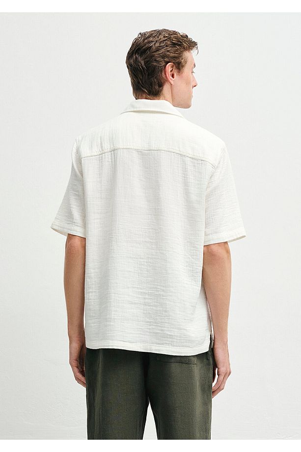 Ekru Gömlek Regular Fit / Normal Kesim 0211619-70057 - 4