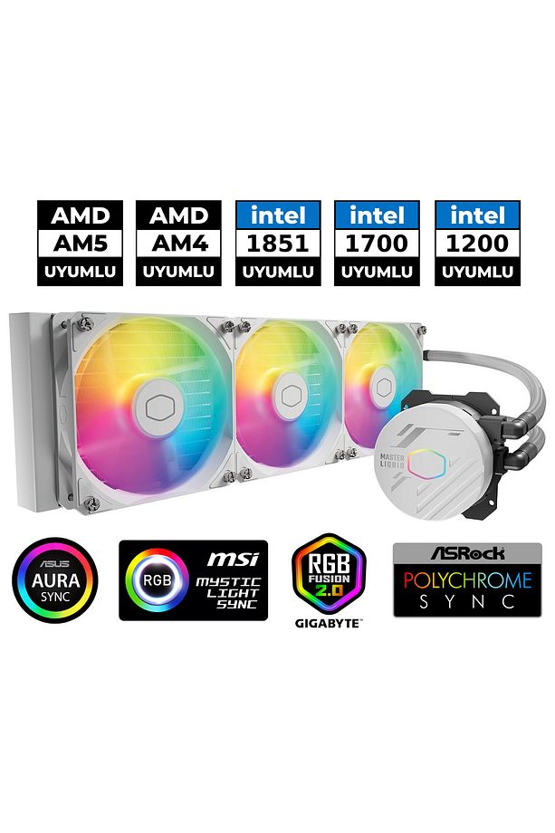 Masterlıquıd 360L Core Argb Beyaz Argb 360MM Işlemci Sıvı Soğutucu - 1