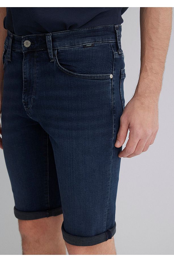 Nicholas Mavi Premium Gece Mavisi Jean Şort 0416087141 - 5