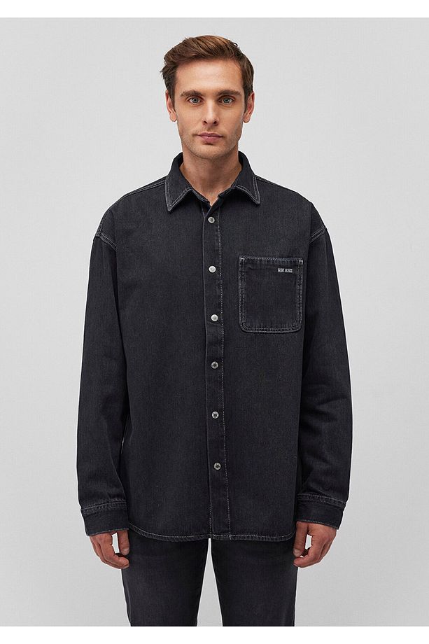 Aidan Black Antrasit Jean Gömlek Regular Fit / Normal Kesim 0210588-85622 - 3