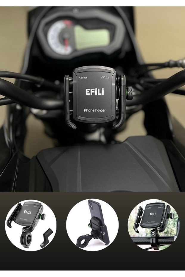 Motorcycle Phone Holder Motorcycle Phone Holder with Adjustable Width Handlebar and Mirror Attachment