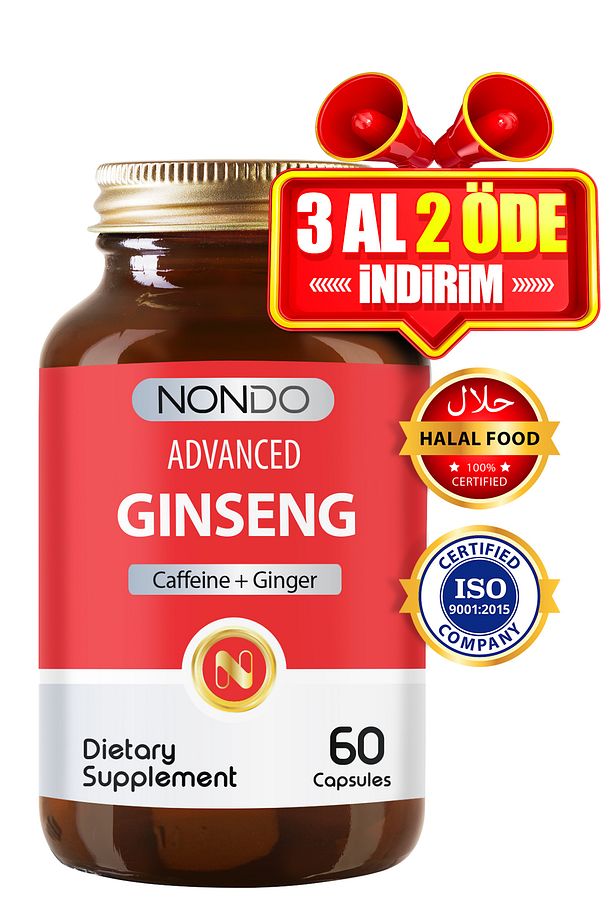 Ginseng 60 Kapsül ( Panax Ginseng Keçi L-arginin Kafein Kore Ginsengi Koenzim Q10 ) - 1