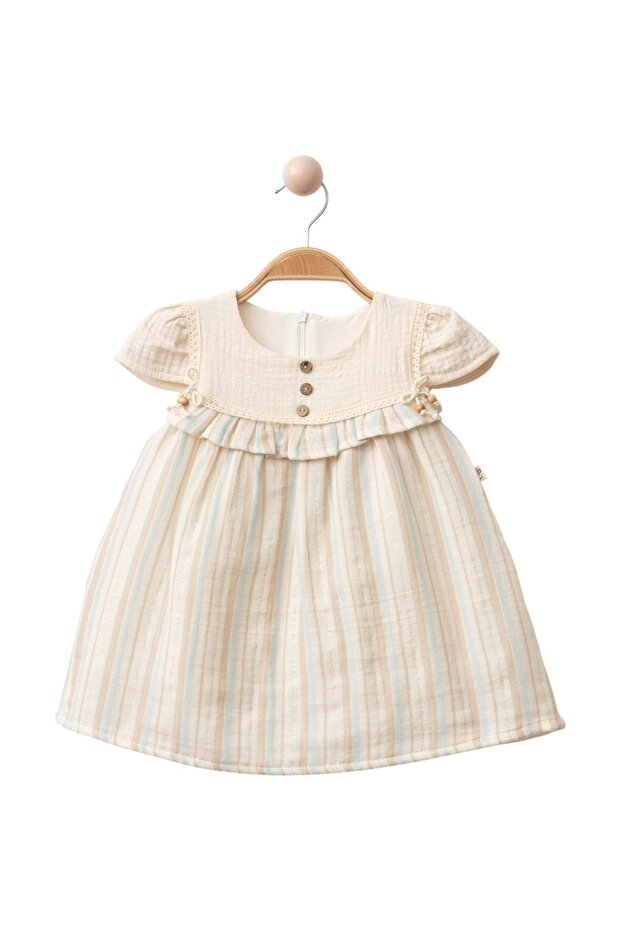 Striped Silvery Dress Blue