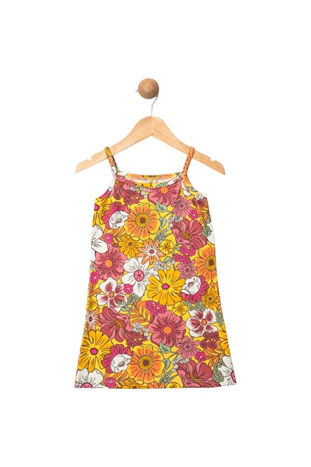Flower Patterned Dress Orange - 1