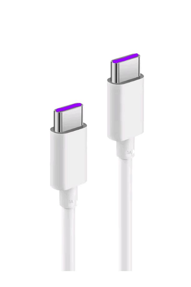 Matebook Ve Cep Telefonu Uyumlu Orijinal Usb-C to Usb-C Şarj Kablosu 5A 1.8M Kutusuz - 3