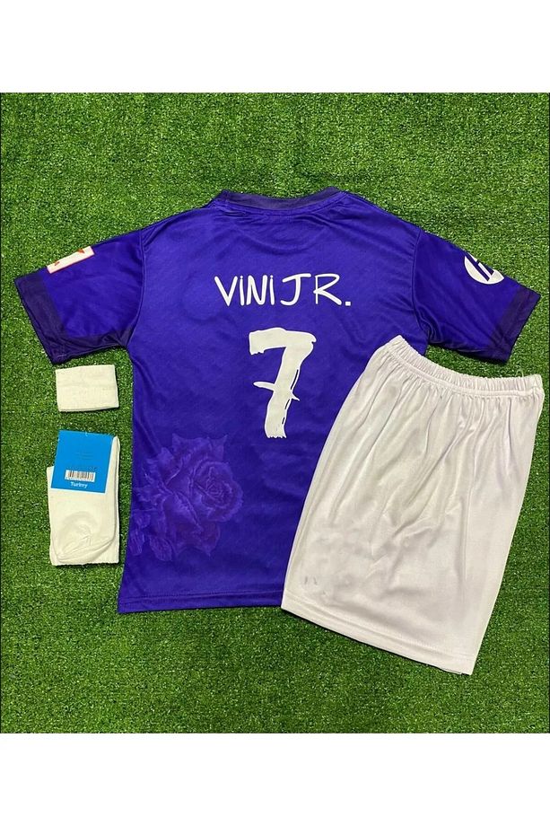 Vini Jr. 2023/24 Yeni Sezon Çocuk Forması 4'lü Set (Y-3 Güllü) - 1