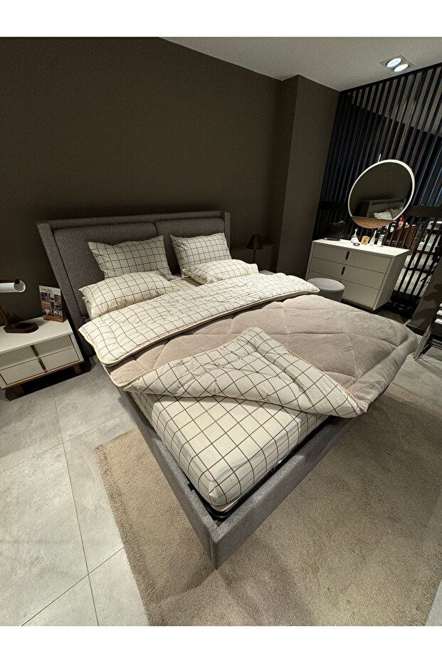 Çift Kişilik Welsoft Pufidik Uyku Seti (LASTİKLİ ÇARŞAFLI) Krem Kare - 5