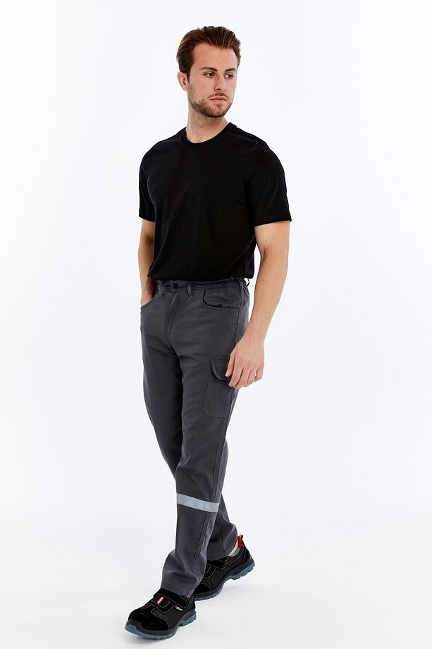 İş Pantolonu Yazlık Basic Model 2 Gri 5 Cepli - 4
