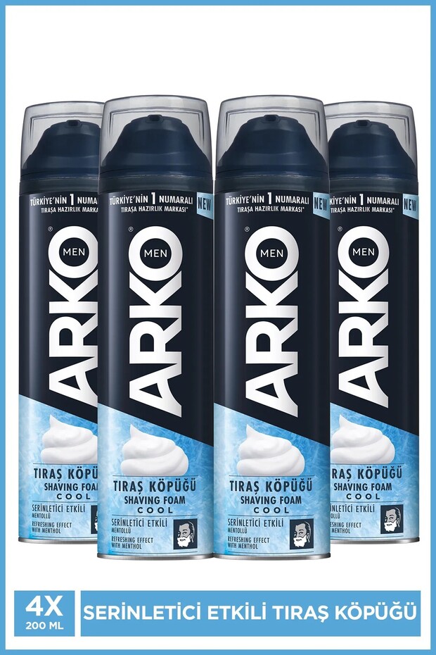 Arko Men Serinletici Erkek Bakım Tıraş Köpüğü Cool 4x200ml