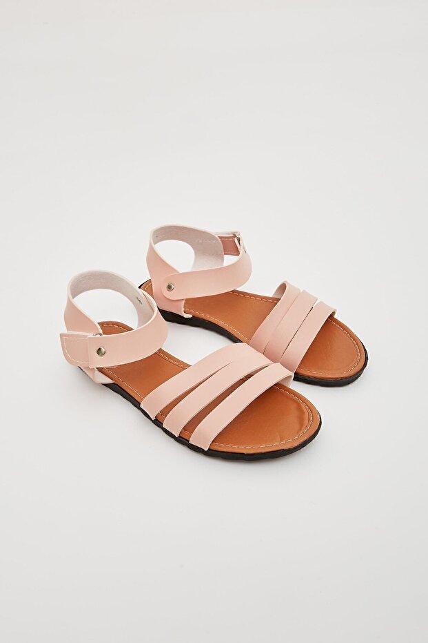 صندل مسطح بشريط فيلكرو قابل للتعديل - 5