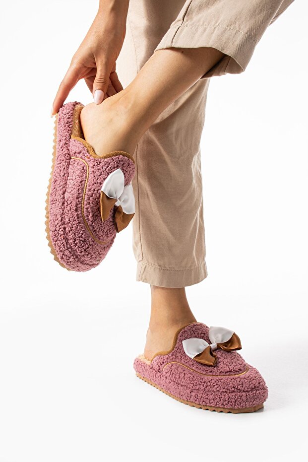 Vişne Papyon Kışlık Kadın Terlik - 5