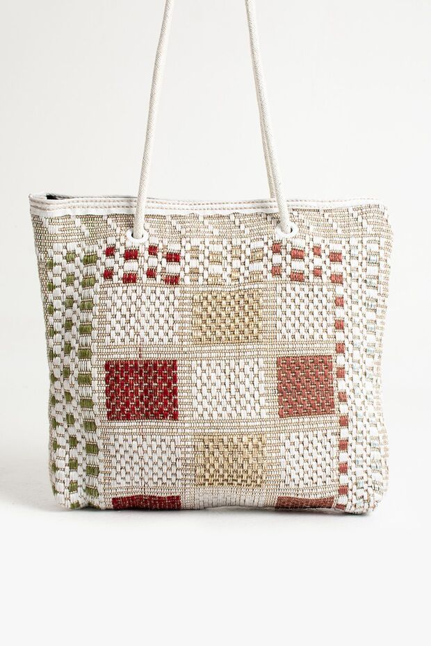 Medium Size Patterned Zippered Travel Market Picnic Beach Bag (Pattern is Variable) - 7