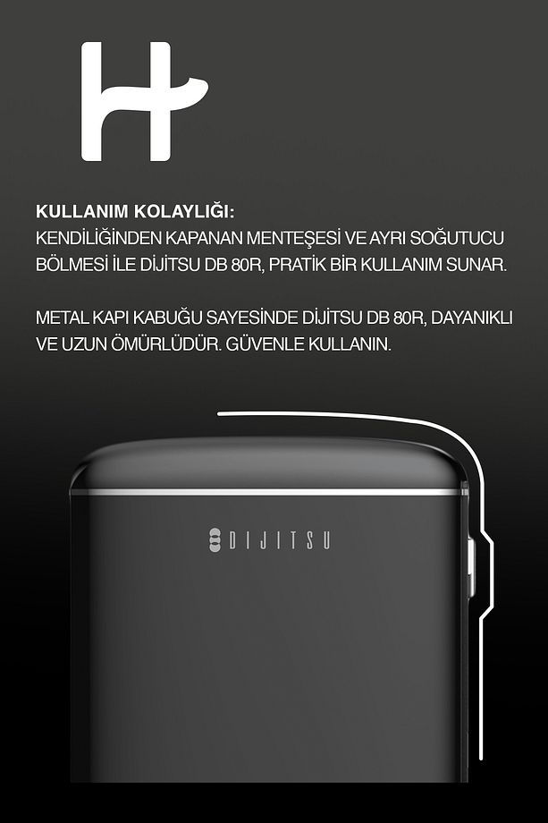 Db80rbl Retro Siyah Mini Buzdolabı - 2