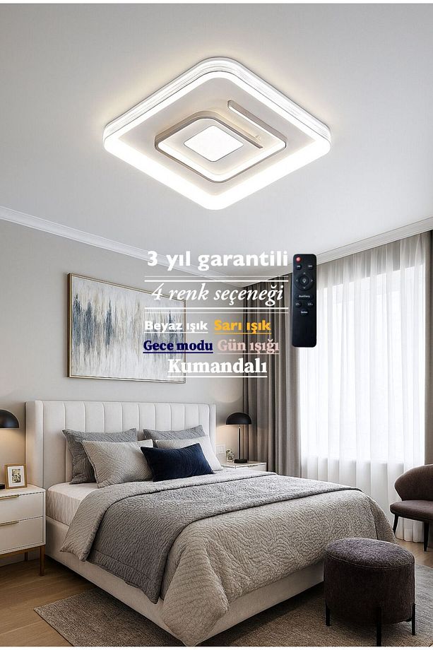 Lucent Kare Tasarım Şık Ledli Avize - 1