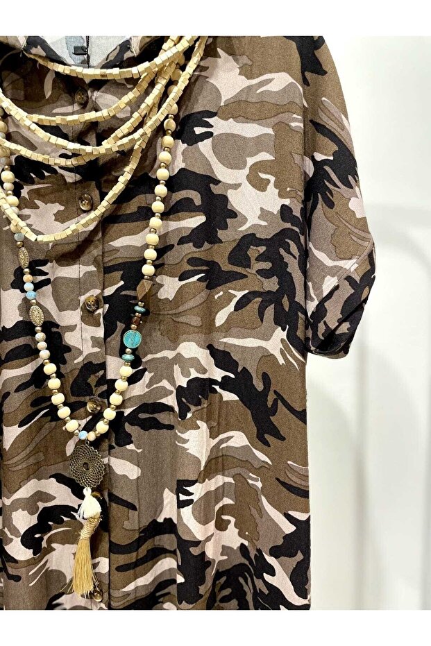 Kamuflaj Gömlek Elbise - 2