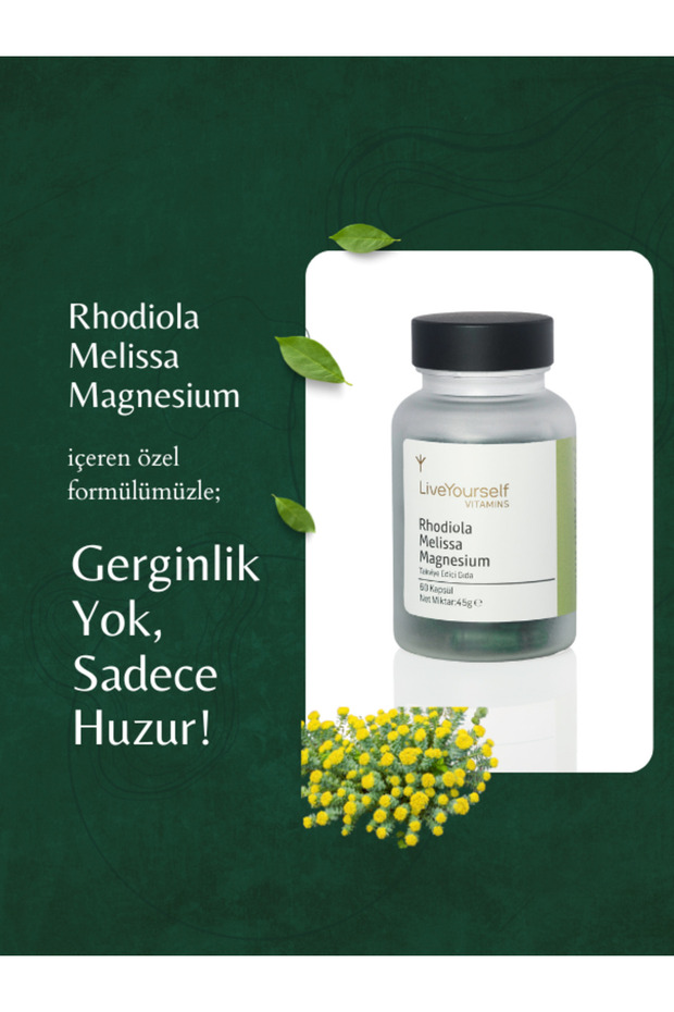 Rodiola Melissa & Magnezyum Içeren Bitkisel Takviye | 60 Kapsül - 1