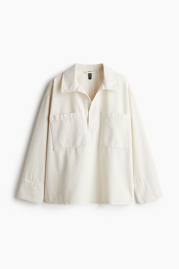 Oversize Popover Kot Gömlek - 3