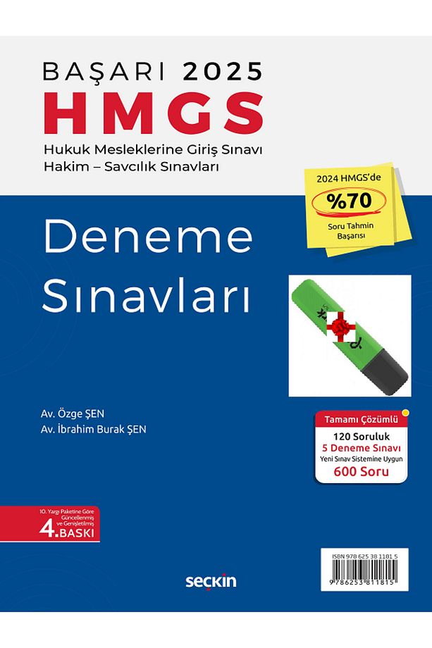 Başarı – HMGS Deneme Sınavları Hukuk Mesleklerine Giriş Sınavı Hakim – Savcılık Sınavları Özge Şen - 2