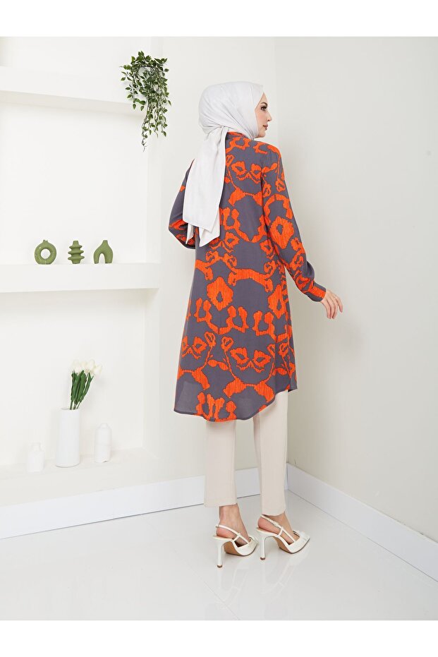 تونيك منقوش بالفسكوز - منقوش على شكل عين - 5