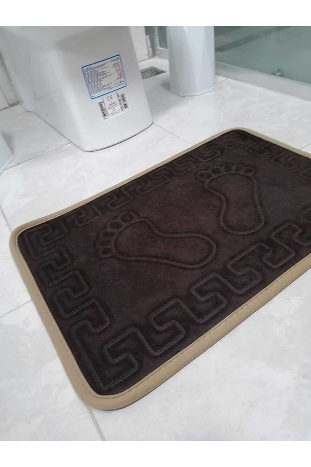 Banyo Ürünleri Kahverengi Paspas Yumuşak Ayak Paspası Banyo Lavabo Kapı Önü Paspası Yolluk - 4